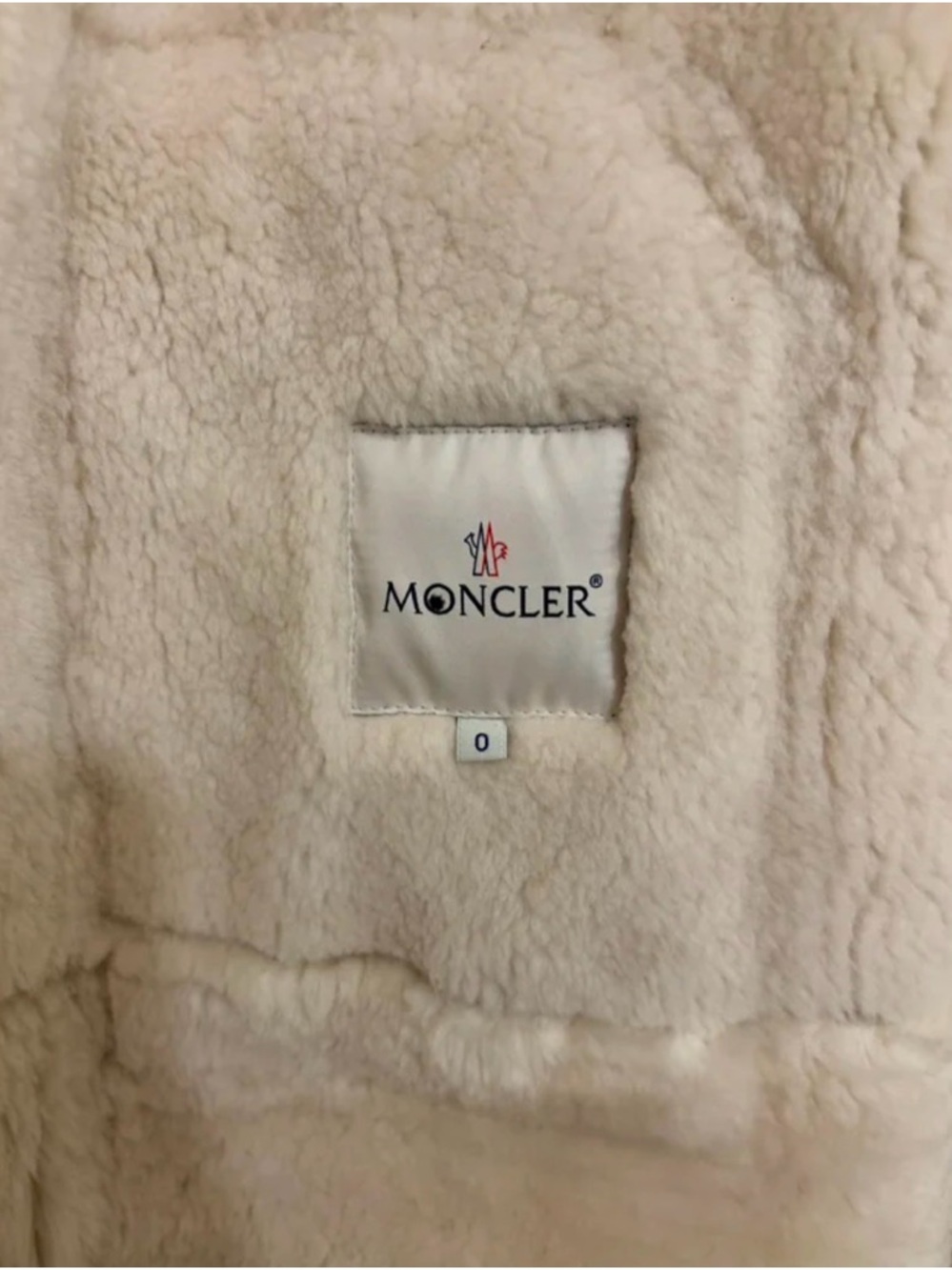 Moncler Tan Shearling Trench Coat with Cream Trim - Picture 6 of 12